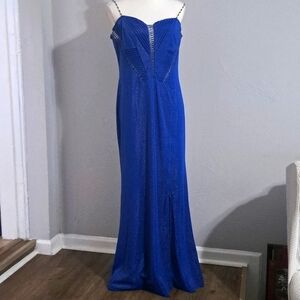 VFSGOW Beaded Spg straps Maxi Dress Sexy High Split Sweetheart Neck XL NWT